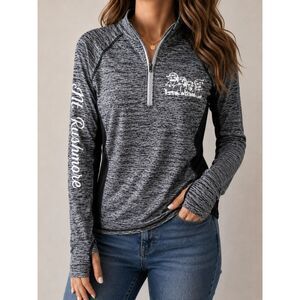 Mt Rushmore National Memorial Quarter Zip Pullover Gray Athletic Top Small